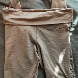 Nike olive/black stripe tights - size large